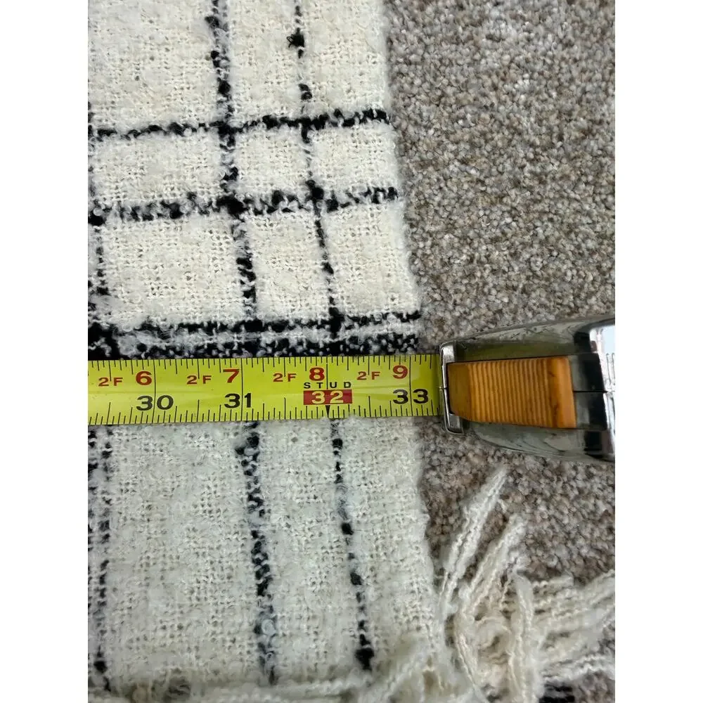 Emanuel Geraldo Plaid Fringe Scarf | Soft Woven Wrap One Size